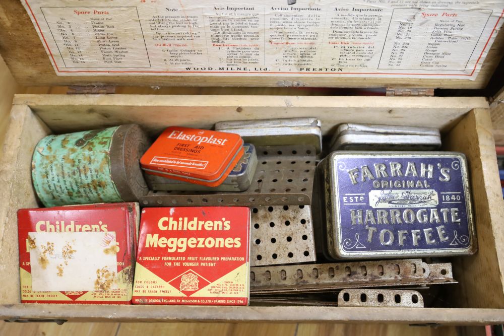 A quantity of early Meccano, Meccano magazines circa 1950/60 and nine volumes, Trains of the World